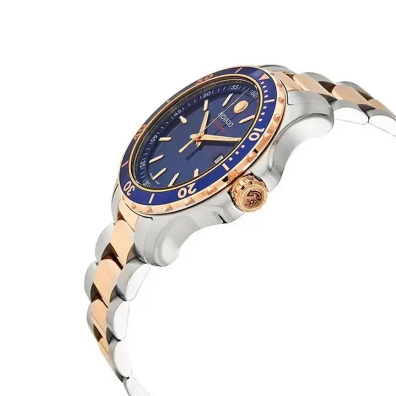 Movado 800 Series Quartz Blue Dial Two-tone Men's Watch- 2600149